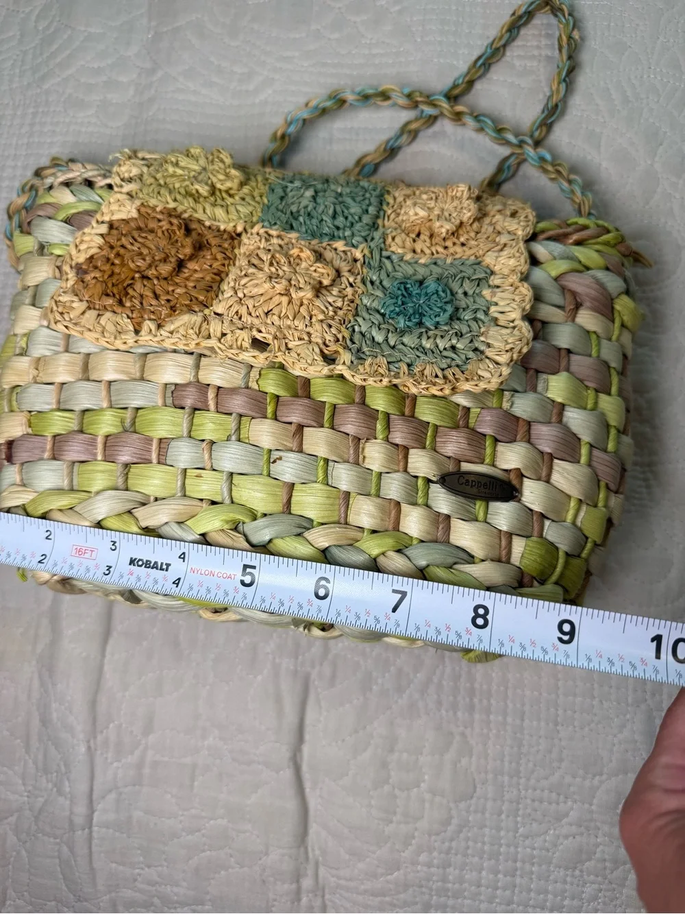 Capelli Straworld Multicolored Woven Straw Purse Boho Bohemian Style